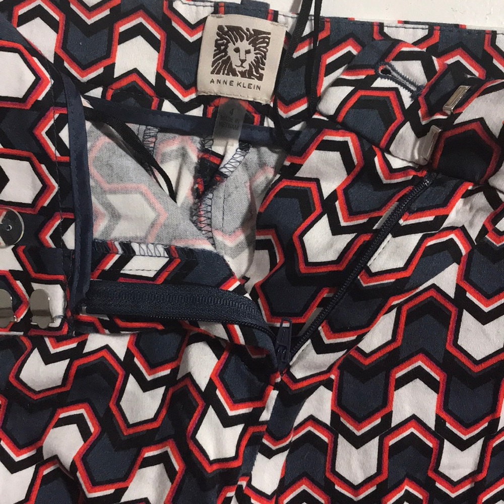 Anne Klein patterned work pants size 4